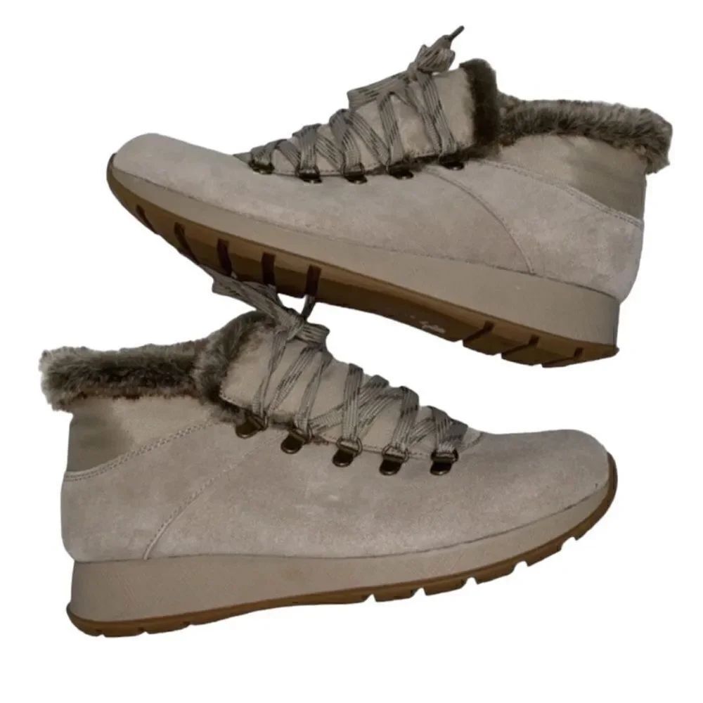 Baretrap Dreams Light Beige Leather Wedge Bootie(10M)